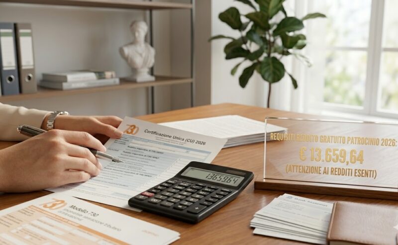 Gratuito Patrocinio 2026: quali sono i redditi da considerare per non farsi rigettare l’istanza?